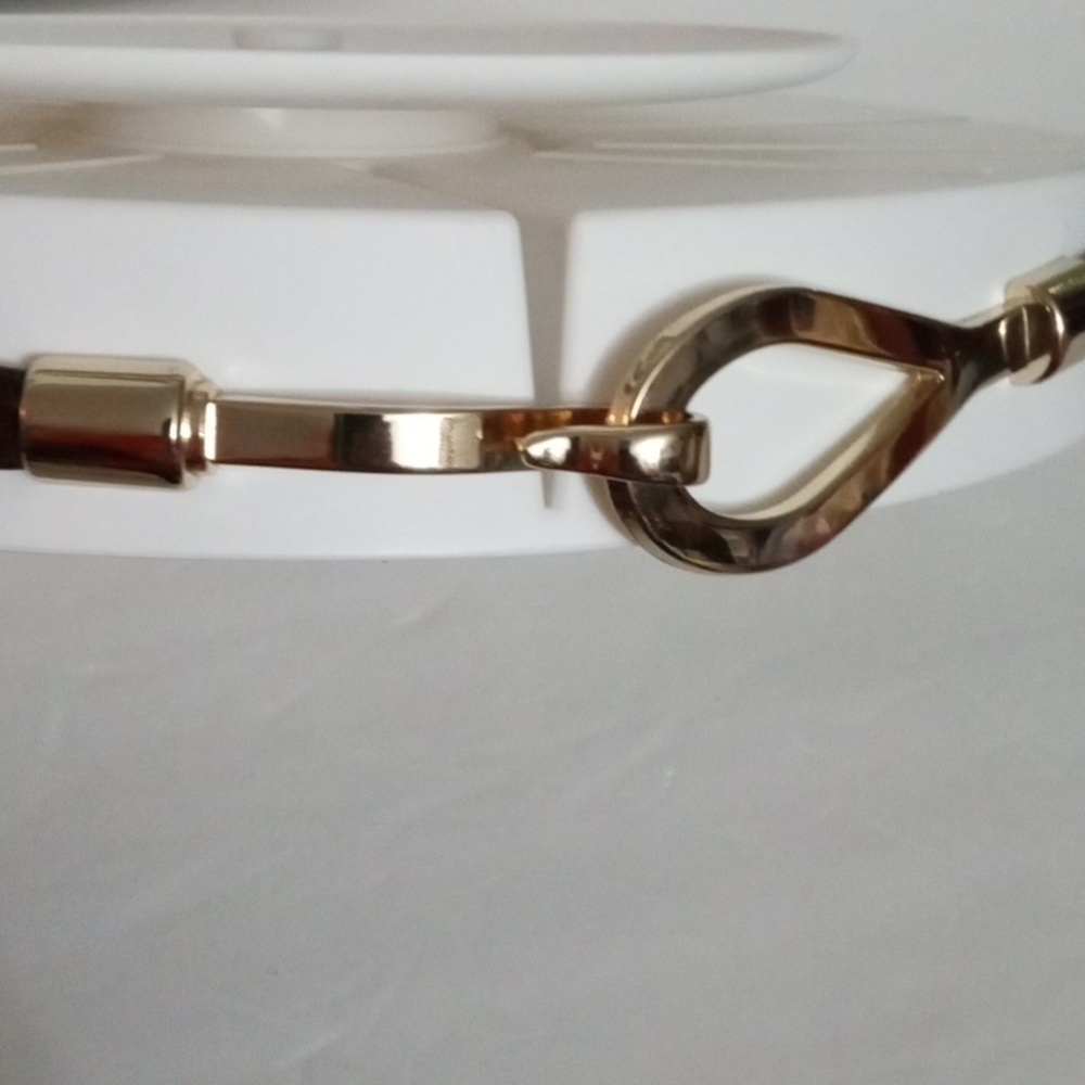 Women's  Amiee Lynn  Belt  sz  M/L Brown with Gold Hardware Adjustable back